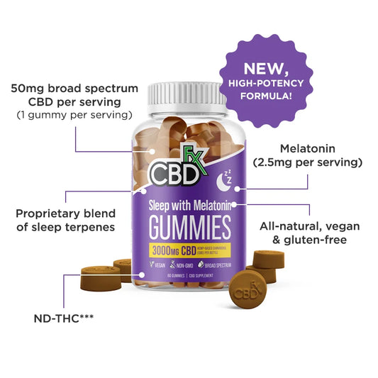 CBD Gummies for Sleep with Melatonin 3000mg - CBDfx